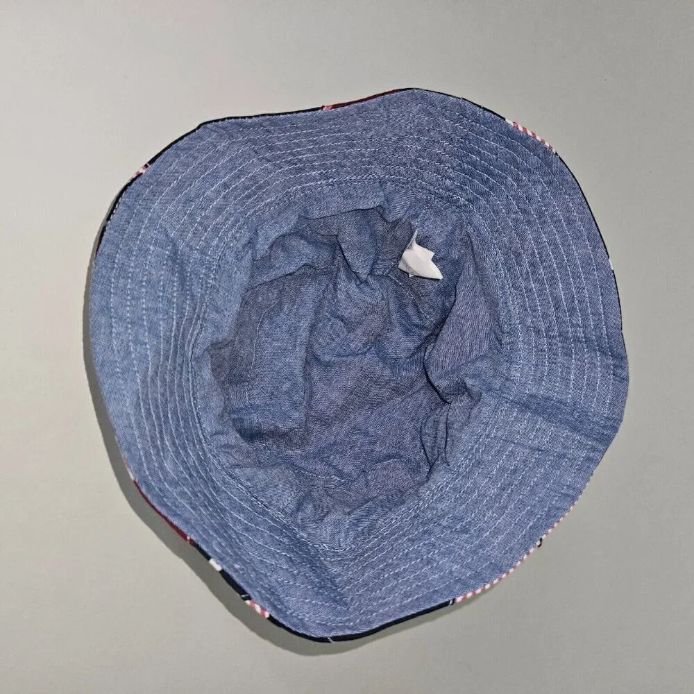 Gymboree Madras Bucket Hat RWB American Cutie Flag Patriotic Baby 12-24 Months